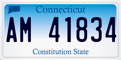CT license plate AM41834