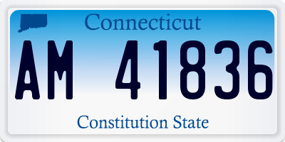 CT license plate AM41836
