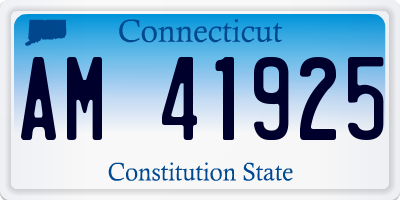 CT license plate AM41925