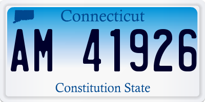 CT license plate AM41926