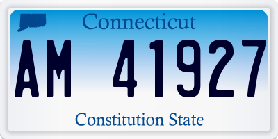 CT license plate AM41927