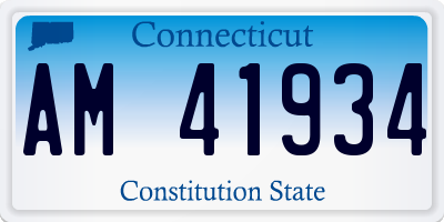 CT license plate AM41934