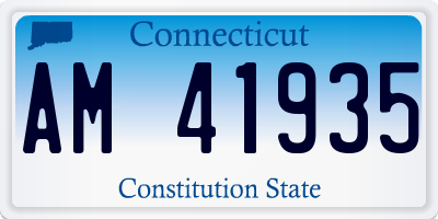 CT license plate AM41935