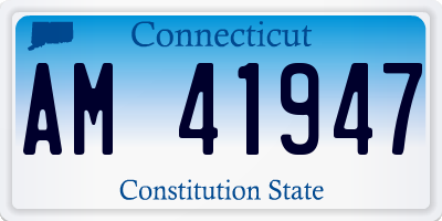 CT license plate AM41947
