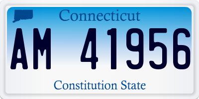 CT license plate AM41956