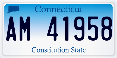 CT license plate AM41958