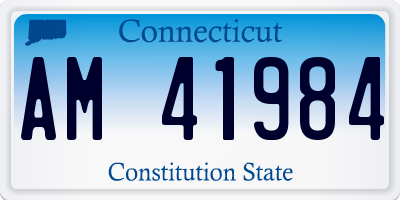 CT license plate AM41984