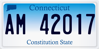 CT license plate AM42017