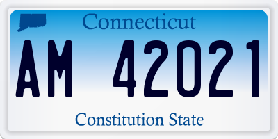 CT license plate AM42021