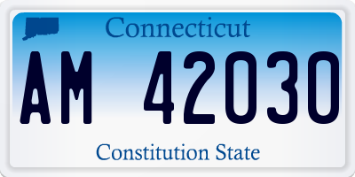 CT license plate AM42030