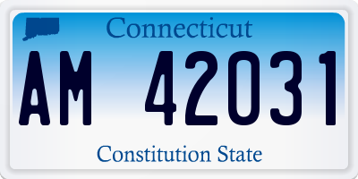 CT license plate AM42031