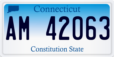 CT license plate AM42063