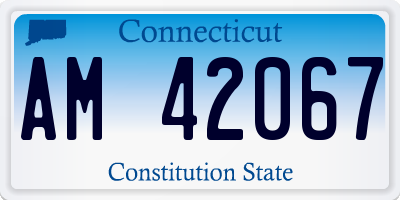 CT license plate AM42067