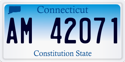 CT license plate AM42071