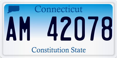 CT license plate AM42078