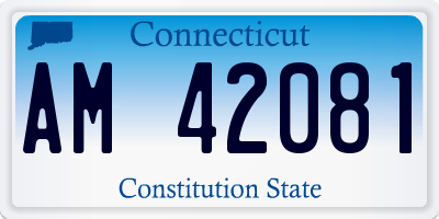 CT license plate AM42081