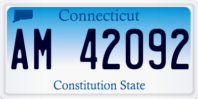 CT license plate AM42092