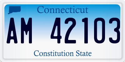 CT license plate AM42103