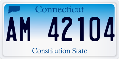 CT license plate AM42104