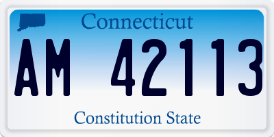 CT license plate AM42113