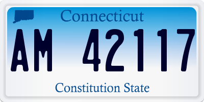 CT license plate AM42117