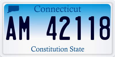 CT license plate AM42118