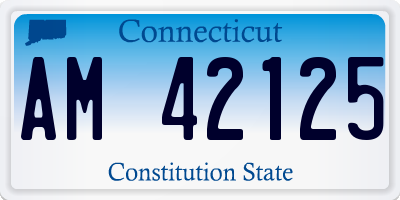 CT license plate AM42125