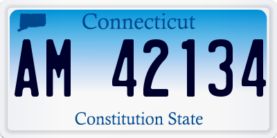 CT license plate AM42134
