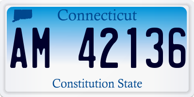 CT license plate AM42136