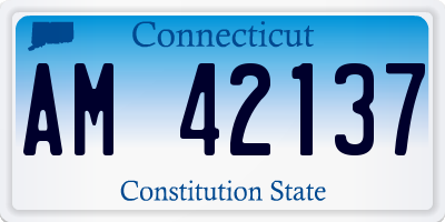 CT license plate AM42137