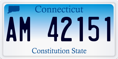 CT license plate AM42151