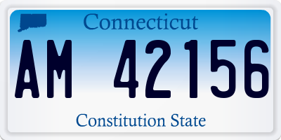 CT license plate AM42156