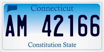 CT license plate AM42166