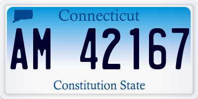 CT license plate AM42167