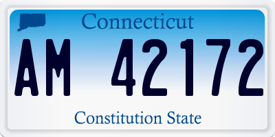 CT license plate AM42172