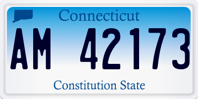 CT license plate AM42173