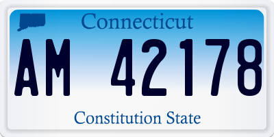 CT license plate AM42178