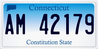 CT license plate AM42179