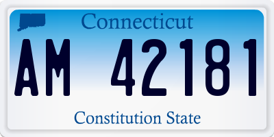 CT license plate AM42181