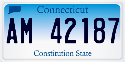 CT license plate AM42187