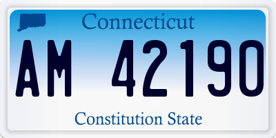 CT license plate AM42190
