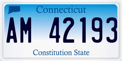 CT license plate AM42193