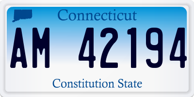 CT license plate AM42194