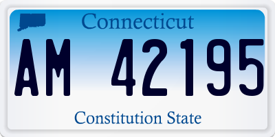 CT license plate AM42195