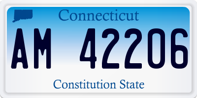 CT license plate AM42206