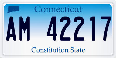 CT license plate AM42217