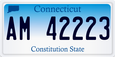 CT license plate AM42223