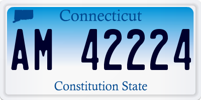 CT license plate AM42224