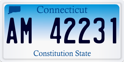 CT license plate AM42231