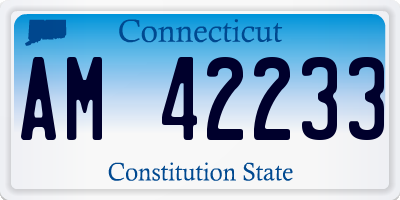 CT license plate AM42233
